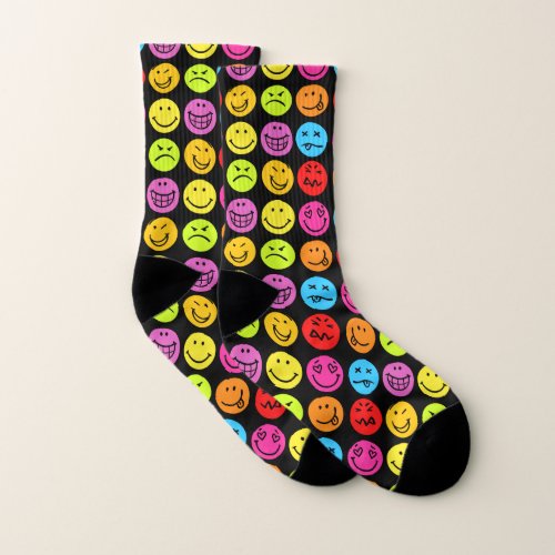 Funny Colorful Faces Socks