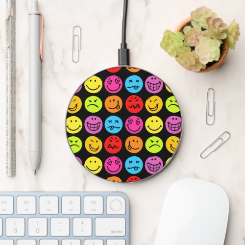 Funny Colorful Faces Wireless Charger