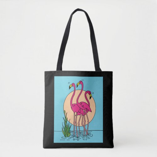 Funny Colorful Flamingos Free Nature Tote Bag