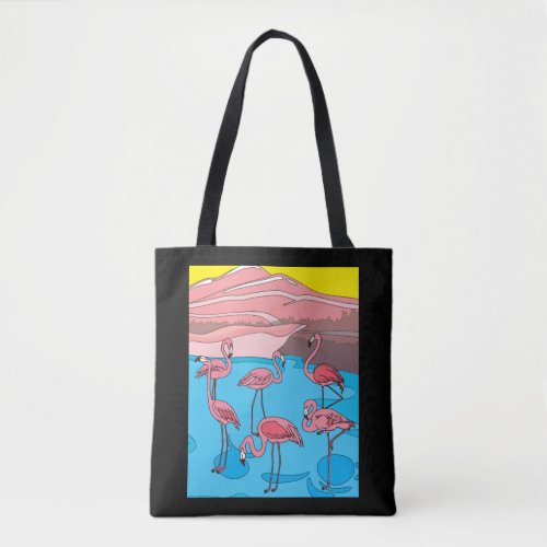 Funny Colorful Flamingos Free Nature   Tote Bag