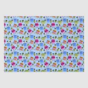 Funny Colorful Frogs and Bumblebees Tissue Paper