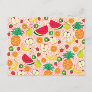    Funny Colorful Fruits Summer Healthy Vegetarian Postcard