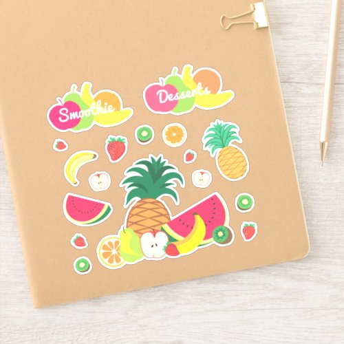    Funny Colorful Fruits Summer Healthy Vegetarian Sticker