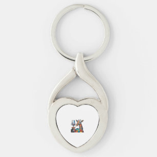 Funny Colorful Giraffe Drinking Red Wine Cubism Ab Keychain
