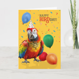 Funny Colorful Hybrid Macaw Parrot Birthday Card
