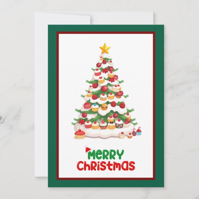 Funny Colorful Modern Stylish Merry Christmas Holiday Card (Front)