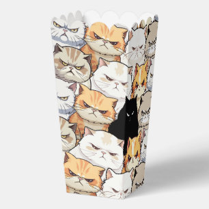 Funny Colorful Moody Cats Kitten doodle pattern Favor Boxes