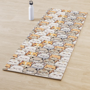 Funny Colorful Moody Cats Kitten pet Pattern Yoga Mat