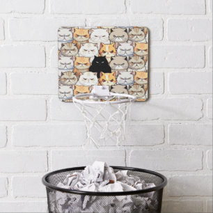 Funny Colorful Moody Meow Cats Kitten pet Pattern Mini Basketball Hoop