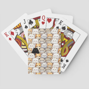 Funny Colorful Moody Meow Cats Kitten pet Pattern Poker Cards