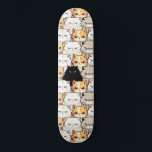 Funny Colorful Moody Meow Cats Kitten pet Pattern Skateboard<br><div class="desc">Funny Colorful Moody Meow Cats Kitten pet Pattern</div>
