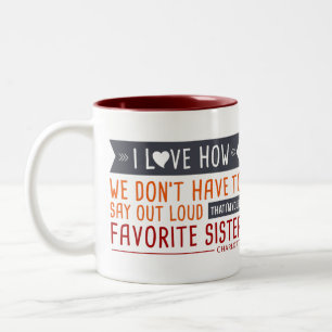 Funny colorful mug i love favorite sister - coffee