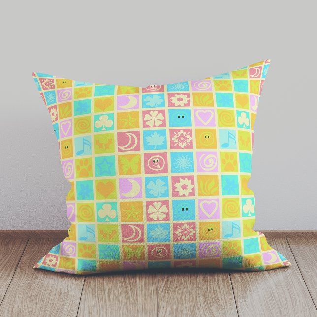 Funny Colorful Pattern Baby  Throw Pillow (Creator Uploaded)