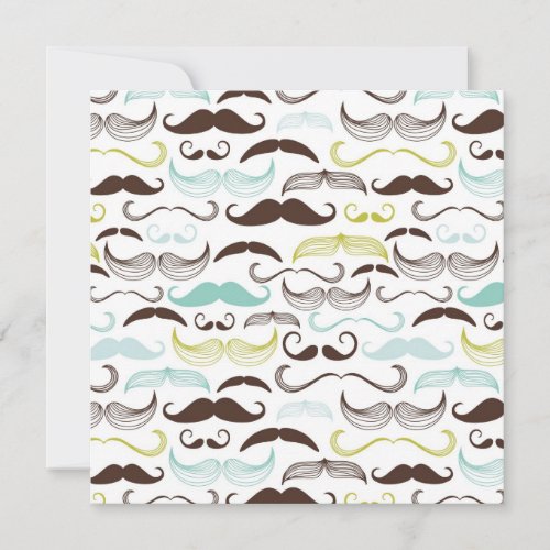 Funny Colorful Pattern for Mustache Lovers Personalized Invitations