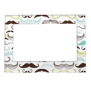 Funny Colorful Pattern for Mustache Lovers Magnetic Photo Frame
