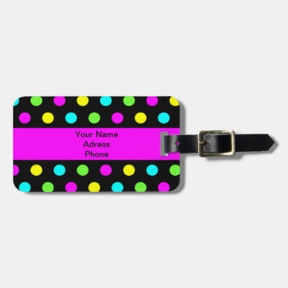 Funny Colorful Polka Dots - Address Luggage Tag