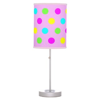 Funny Colorful Polka Dots Pattern Table Lamp by stdjura at Zazzle