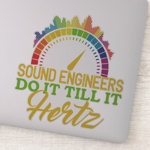 Funny colorful pun sound engineer hertz  sticker