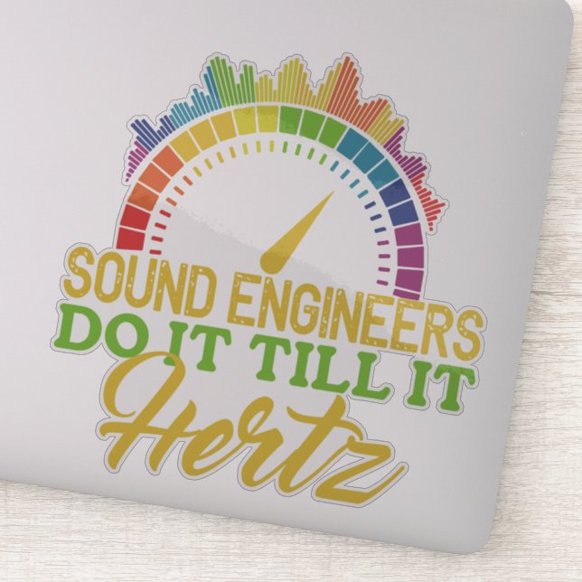 Funny colorful pun sound engineer hertz  sticker (Detail)