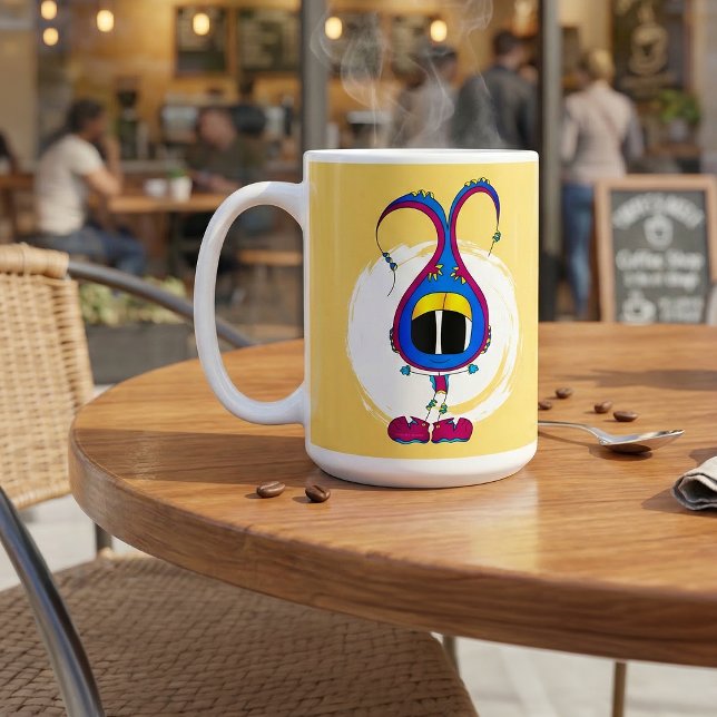 Funny, Colorful, Quirky, Cartoon Character Coffee Mug (Hey! Take a look at this very cool cartoon character mug!)