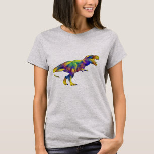 Funny Colorful Running T Rex Dinosaur Art T-Shirt