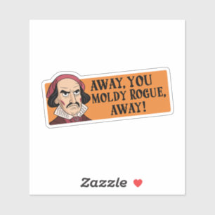 Funny Colorful Shakespeare Insult Humor Sticker