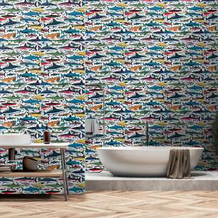 Funny Colorful Shark Abstract Wallpaper