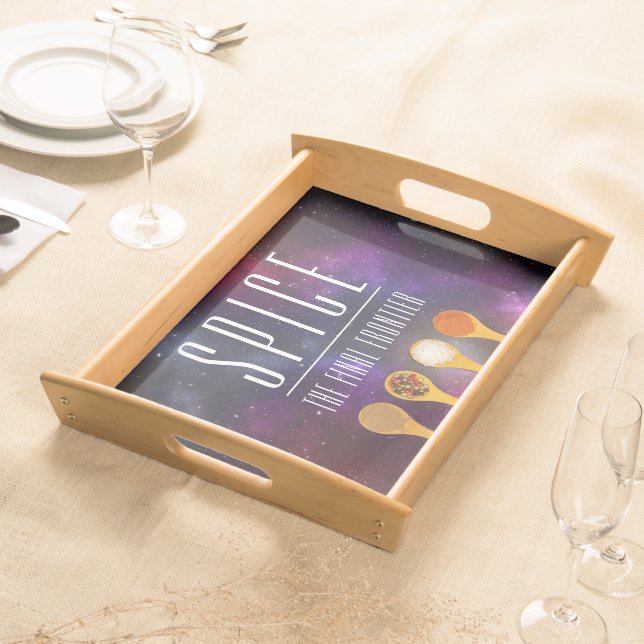 Funny Colorful Spice the Final Frontier Serving Tray (Front)