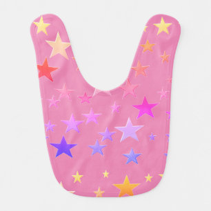Funny colorful stars baby bib