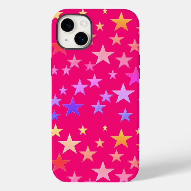 Funny, colorful stars pink Cases (Back)