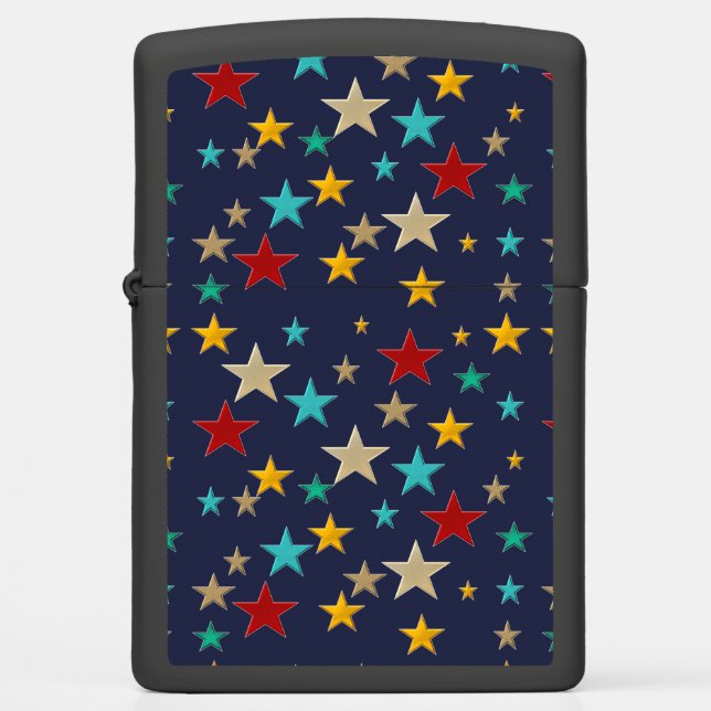 Funny, colorful stars zippo lighter (Front)
