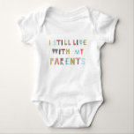 Funny Colorful Text  "I Live With My Parents" Kids Baby Bodysuit<br><div class="desc">Funny Colorful Text "I Live With My Parents" Kids Baby Bodysuit</div>