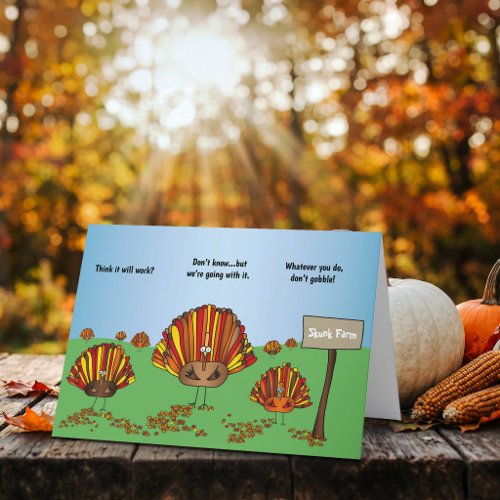 Funny, Colorful, Thanksgiving Turkey Cartoon Card