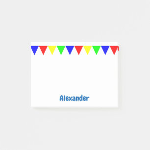 Funny Colorful Triangles Personalized Kids Name Post-it Notes