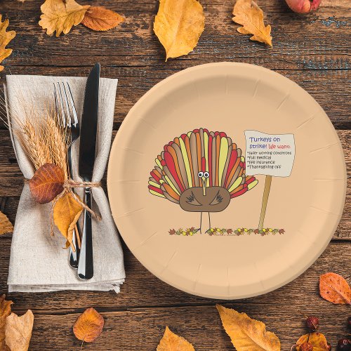 Funny Colorful Turkey Cartoon Add Your Message Paper Plates