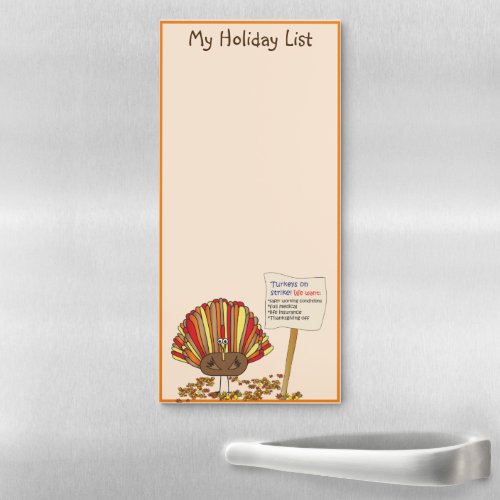 Funny Colorful Turkey Cartoon Magnetic Notepad