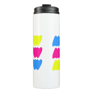 Funny colorful WOW Saying Simple Pink Blue yellow Thermal Tumbler