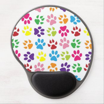 Funny Colors Dog's Paw Gel Mouse Pad by storechichi at Zazzle