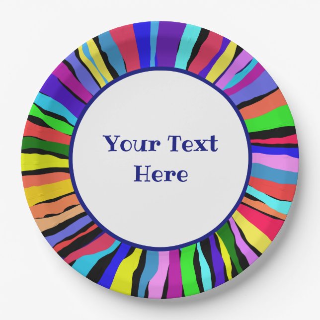 Funny Colors Paper Plates (Front)