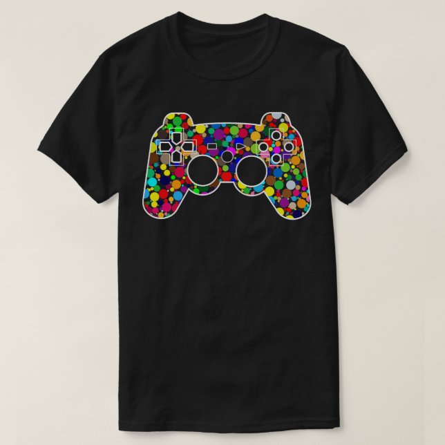Funny Colourful Dot Video Game Happy International T-Shirt (Design Front)