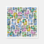 Funny colourful sock pattern napkins