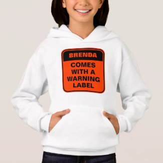 Funny comes with warning label orange danger sign