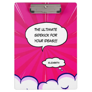Funny comic book personalized message photo clipboard