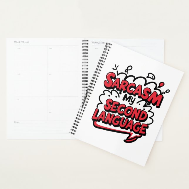 Funny Comic Book Sarcasm My Second Language Planner (Display)