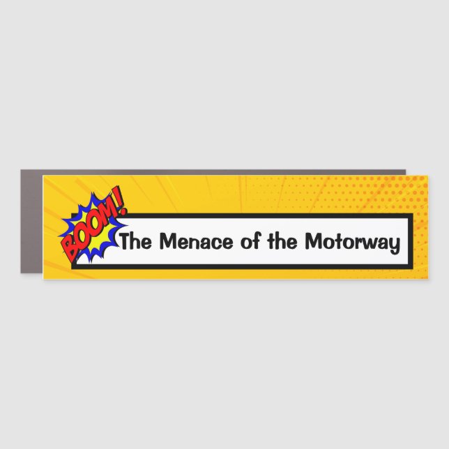 Funny comic book style BOOM cool Bumper Sticker Car Magnet (Front)