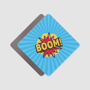 Funny Comic book style BOOM cool trendy  Car Magnet