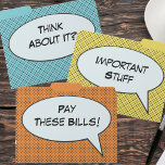 Funny Comic Book Word Bubble Bill Paying Organizer File Folder<br><div class="desc">Let's face it sometimes you need to grown up stuff like paying bills, thinking about what to do and other important stuff. Funny nerdy and retro comic book word thought bubble organizer folders to make your day brighter. Create your own monogrammed custom text file folders. Background colors can be changed...</div>