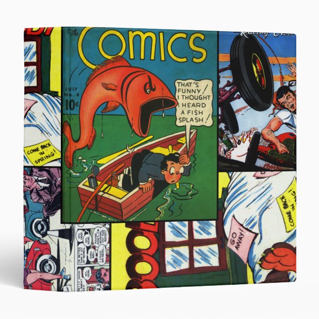 Funny Comic Books 3 Ring Binder (Front/Spine)
