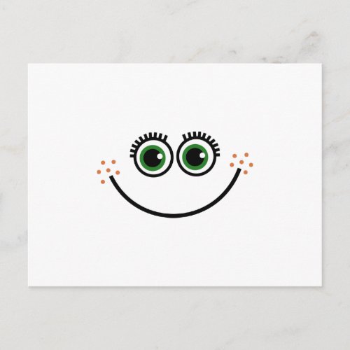 Funny Comic Cartoon Expressive Happy Freckle Face Postcard