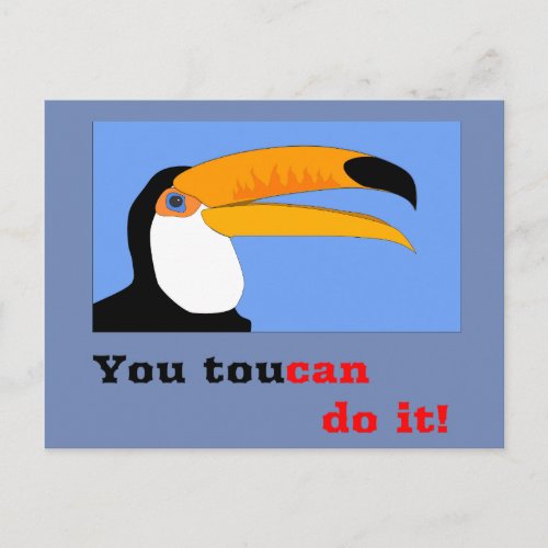 Funny comic cartoon Toucan bird joke ond liner Postcard